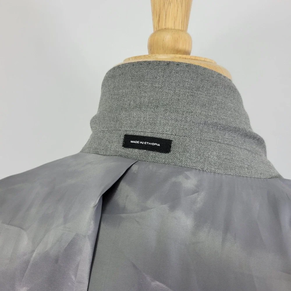 J.Ferrar Men's Sport Coat‎ Blazer Two Button Gray Polyester Blend 52R
